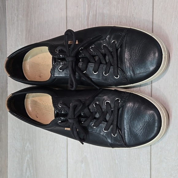 Ecco Mens Denish Design Leather Sneakers shoes sz 44/10-10.5 - Picture 3 of 12